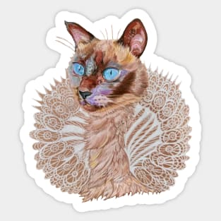 Beautiful Cat is Going to Carnival Sticker